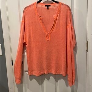 J Crew Linen Loose Knit Henley